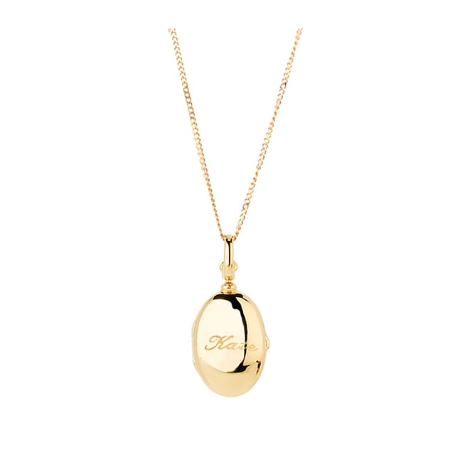 Goldsmiths 9ct Yellow Gold Oval Locket Pendant