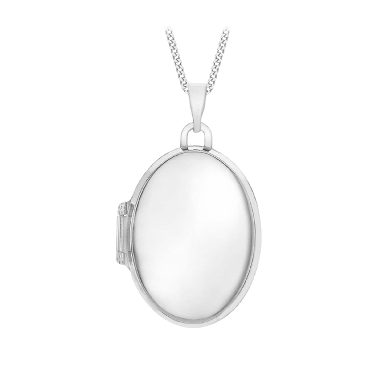 Goldsmiths 9ct White Gold Oval Locket 5.44.4384 | Goldsmiths