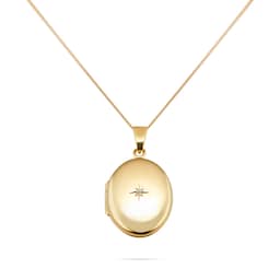 14010078 - 9ct Yellow Gold Cubic Zirconia Starburst Locket