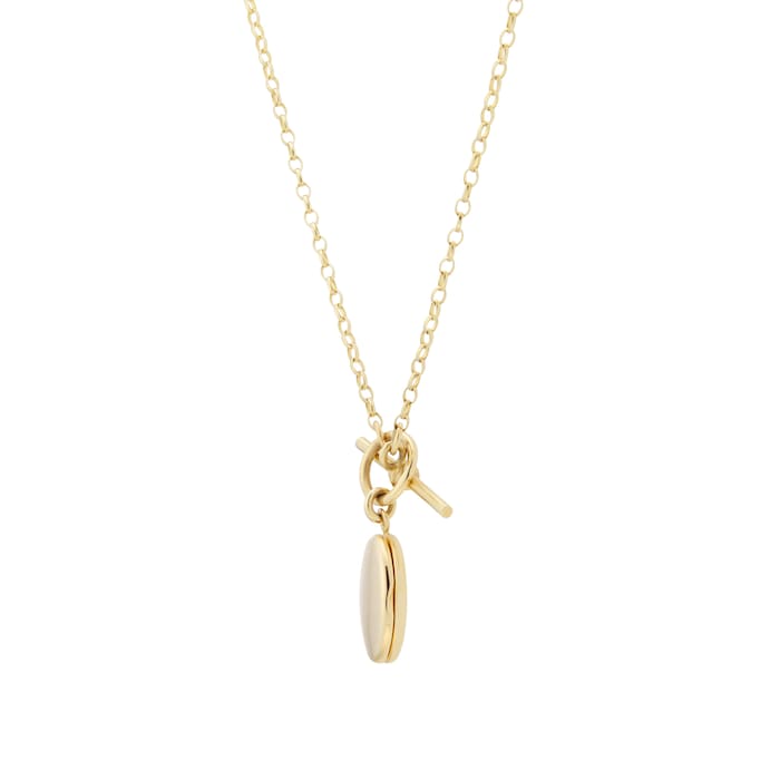 Goldsmiths 9ct Yellow Gold Oval Locket T-Bar Chain