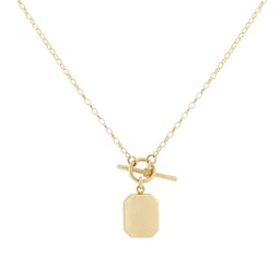 14010080 - 9ct Yellow Gold Oblong Locket T-Bar Chain