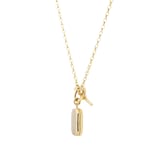 Goldsmiths 9ct Yellow Gold Oblong Locket T-Bar Chain