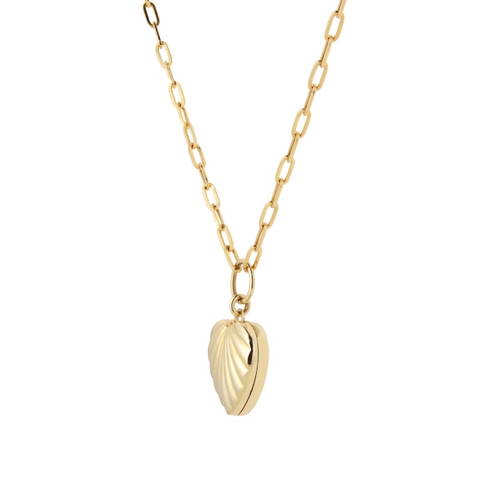 Goldsmiths 9ct Yellow Gold Textured Heart Locket