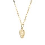 Goldsmiths 9ct Yellow Gold Textured Heart Locket