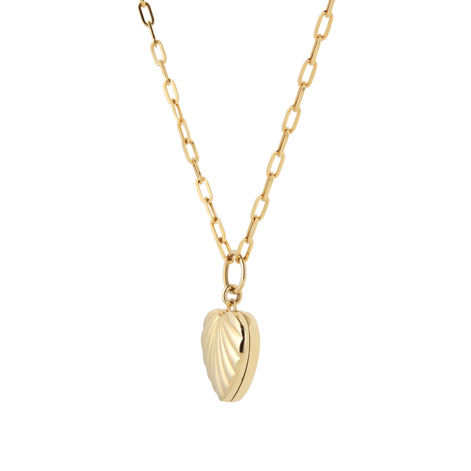 Goldsmiths 9ct Yellow Gold Textured Heart Locket