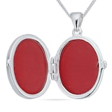 Goldsmiths Silver Cubic Zirconia Oval Locket