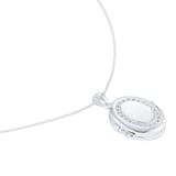 Goldsmiths Silver Cubic Zirconia Oval Locket
