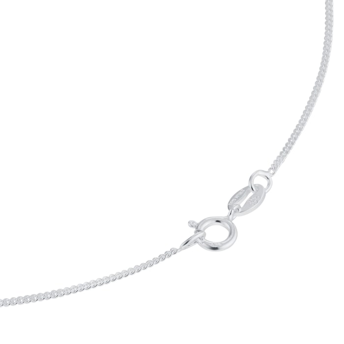 Goldsmiths Silver Cubic Zirconia Oval Locket