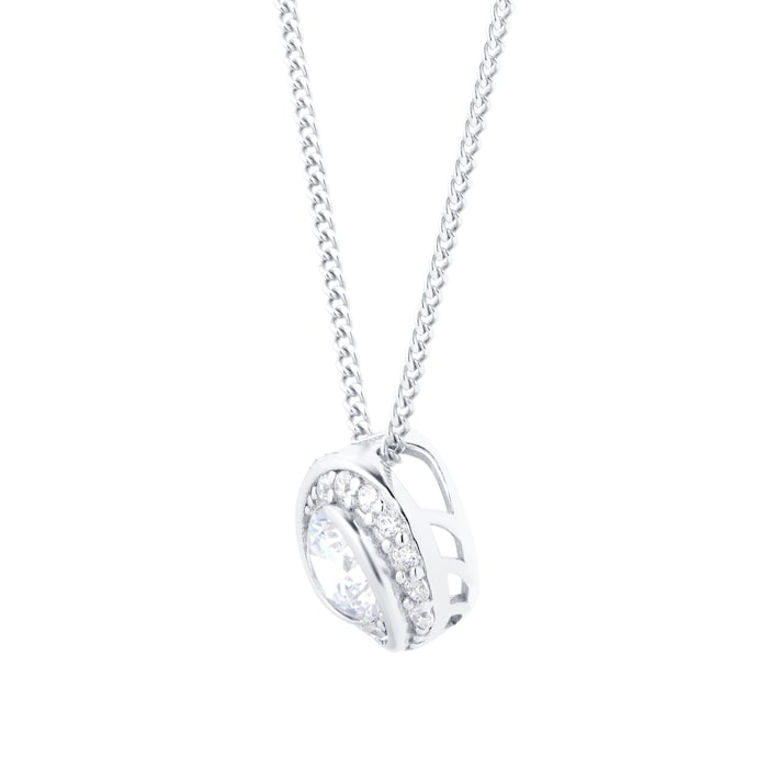 Goldsmiths Silver Twist Cubic Zirconia Pendant & Earring Set