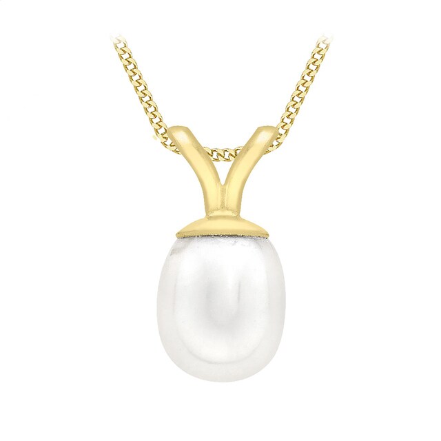 Goldsmiths 9ct Yellow Gold Fresh Water Pearl Pendant