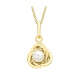 Goldsmiths 9ct Yellow Gold Fresh Water Pearl Knot Pendant