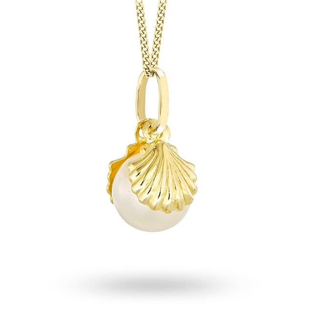 Goldsmiths 9ct Yellow Gold Pearl Pendant