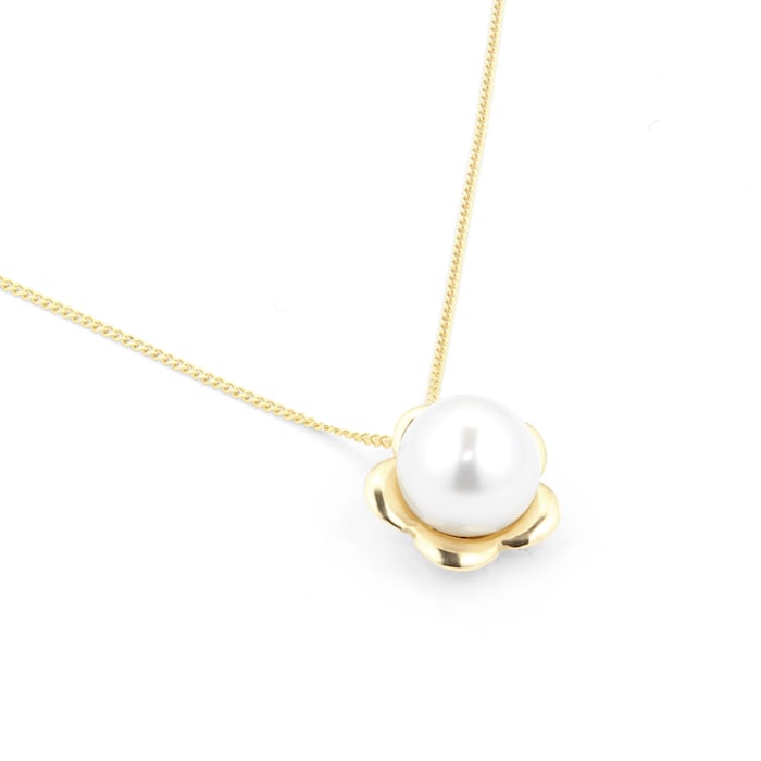 Goldsmiths 9ct Yellow Gold Pearl Pendant