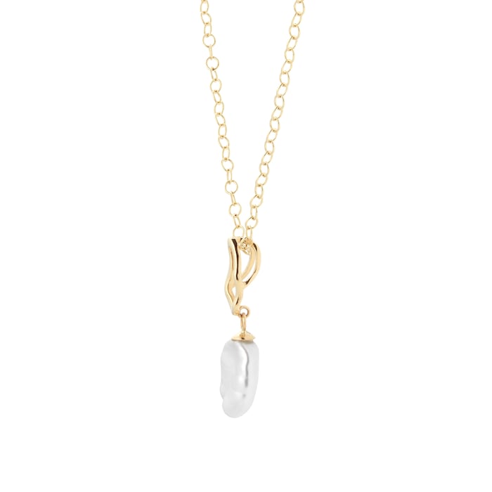 Goldsmiths 18ct Yellow Gold Baroque Pearl Pendant