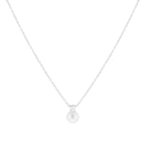 Goldsmiths 18ct White Gold Akoya Pearl & 0.05ct Diamond Pendant