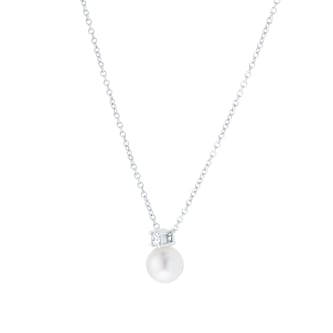 Goldsmiths 18ct White Gold Akoya Pearl & 0.05ct Diamond Pendant Goldsmiths 18ct White Gold Akoya Pearl & 0.05ct Diamond Pendant