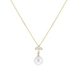 Goldsmiths 9ct Yellow Gold Freshwater Pearl & 0.07ct Diamond Pendant