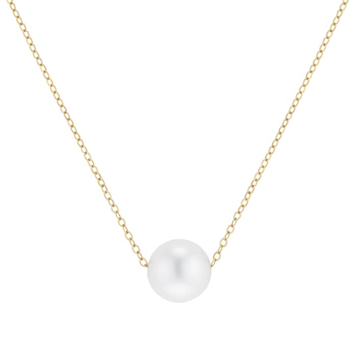 Goldsmiths 9ct Yellow Gold Akoya Pearl Slider Pendant