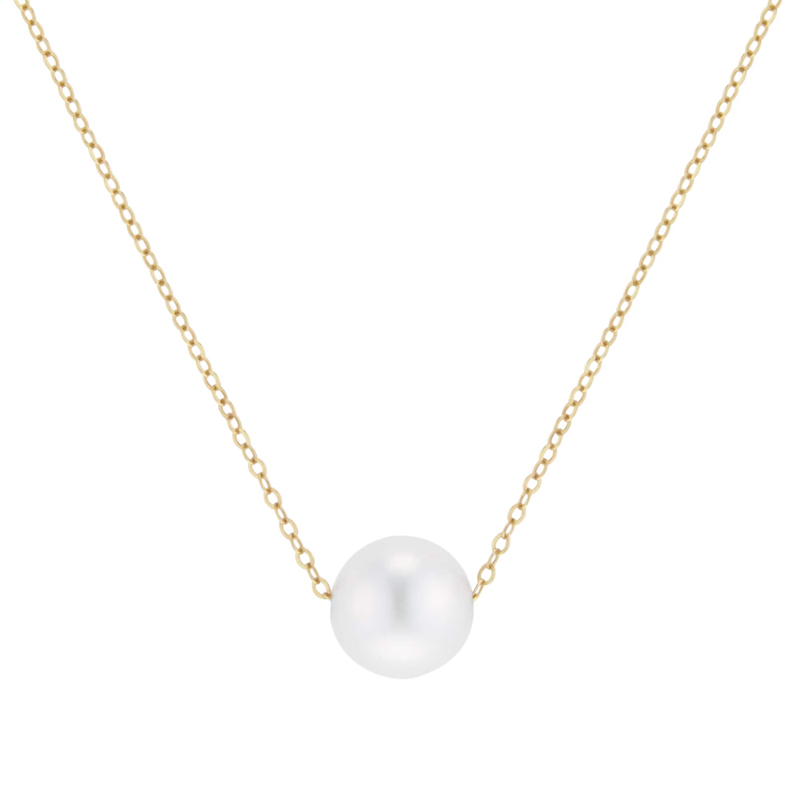 Goldsmiths 9ct Yellow Gold Akoya Pearl Slider Pendant Goldsmiths 9ct Yellow Gold Akoya Pearl Slider Pendant