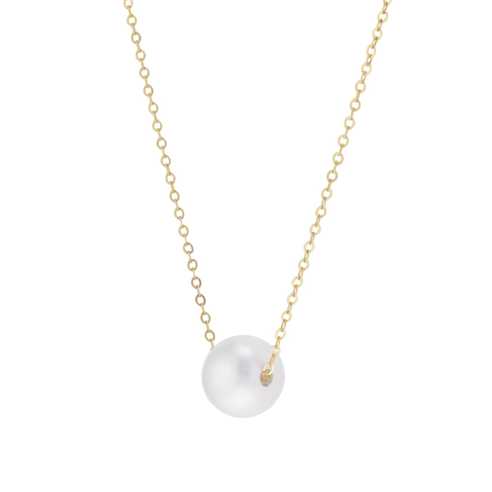 Goldsmiths 9ct Yellow Gold Akoya Pearl Slider Pendant