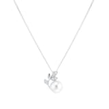 Mappin & Webb 18ct White Gold 7.5-8mm Pearl & 0.06cttw Diamond Pendant