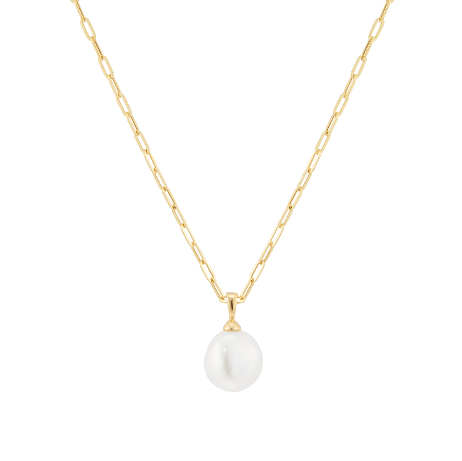 Mappin 
Webb 18ct Yellow Gold Fresh Water Pearl Paper Chain Necklace