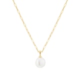 Mappin & Webb 18ct Yellow Gold Fresh Water Pearl Paper Chain Necklace