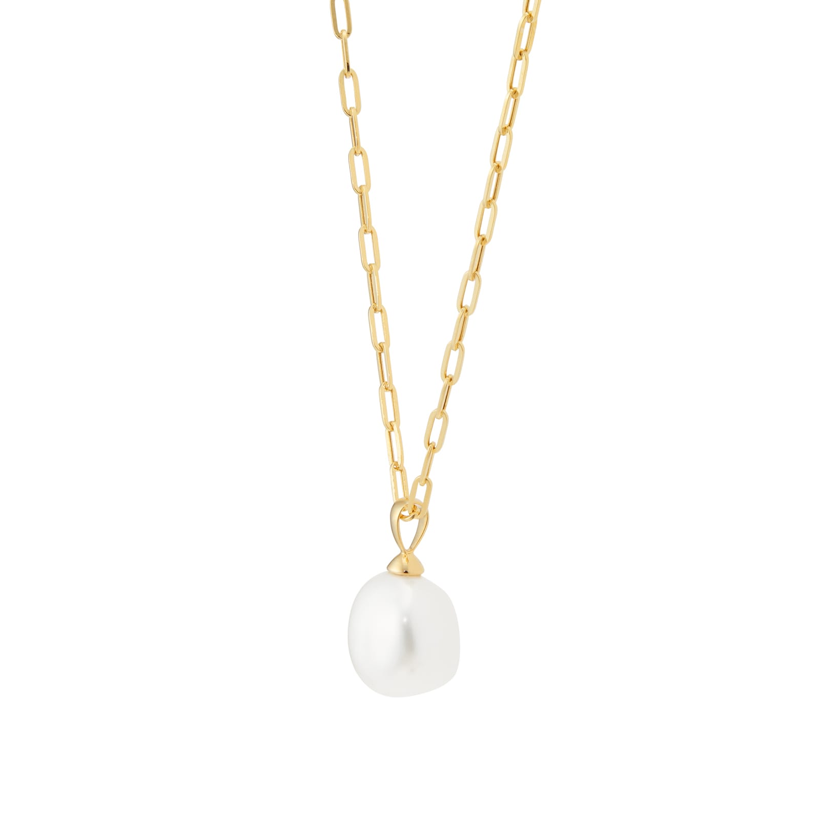 Mappin & Webb 18ct Yellow Gold Fresh Water Pearl Paper Chain Necklace