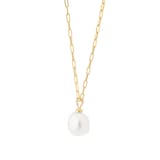 Mappin & Webb 18ct Yellow Gold Fresh Water Pearl Paper Chain Necklace