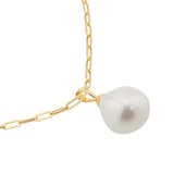 Mappin & Webb 18ct Yellow Gold Fresh Water Pearl Paper Chain Necklace