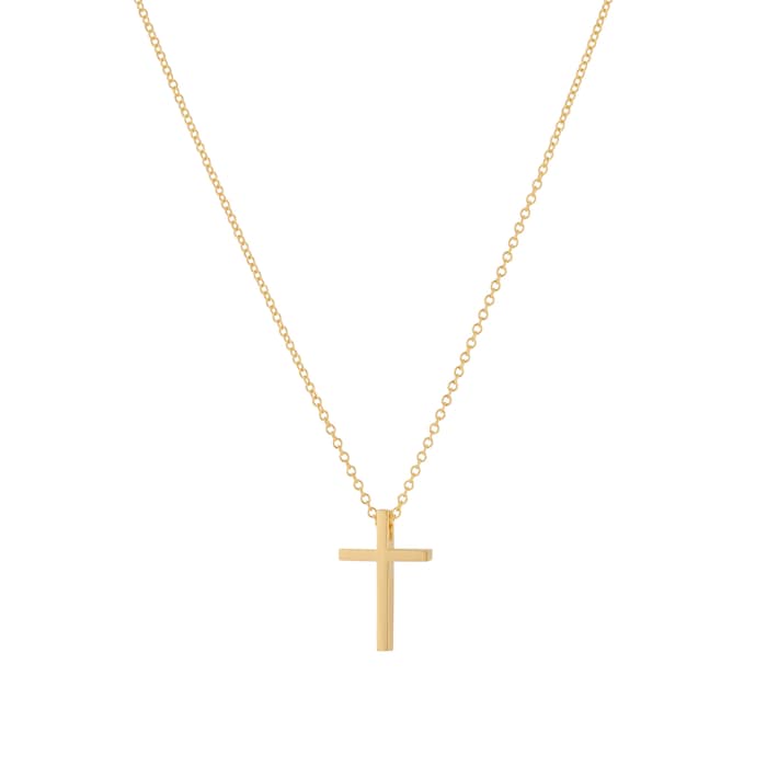 Goldsmiths 18ct Yellow Gold Floating Cross Pendant