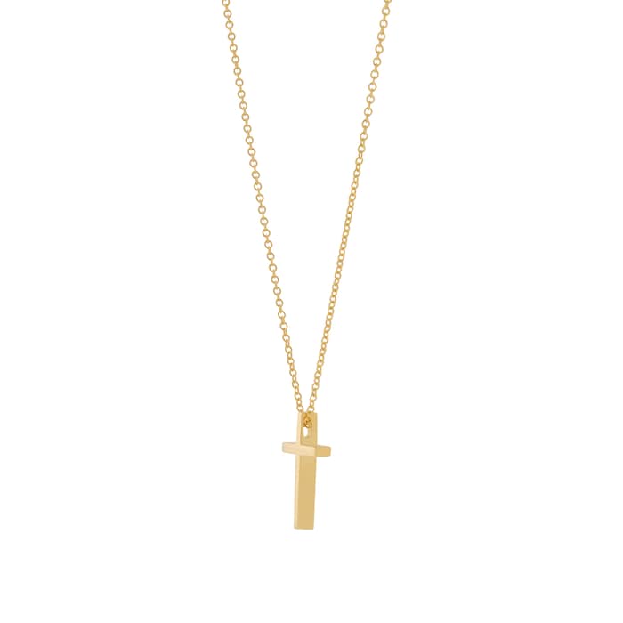 Goldsmiths 18ct Yellow Gold Floating Cross Pendant