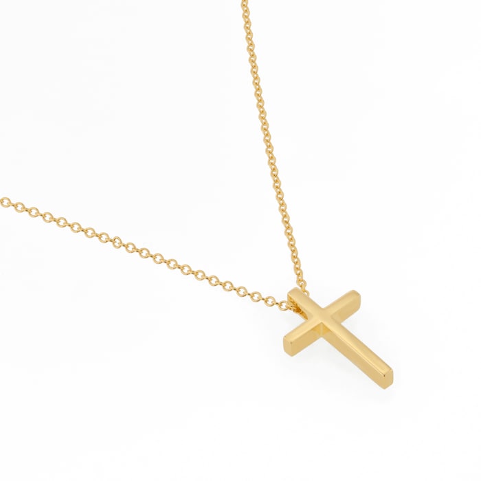 Goldsmiths 18ct Yellow Gold Floating Cross Pendant