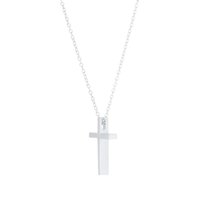 Goldsmiths 18ct White Gold Floating Cross Pendant