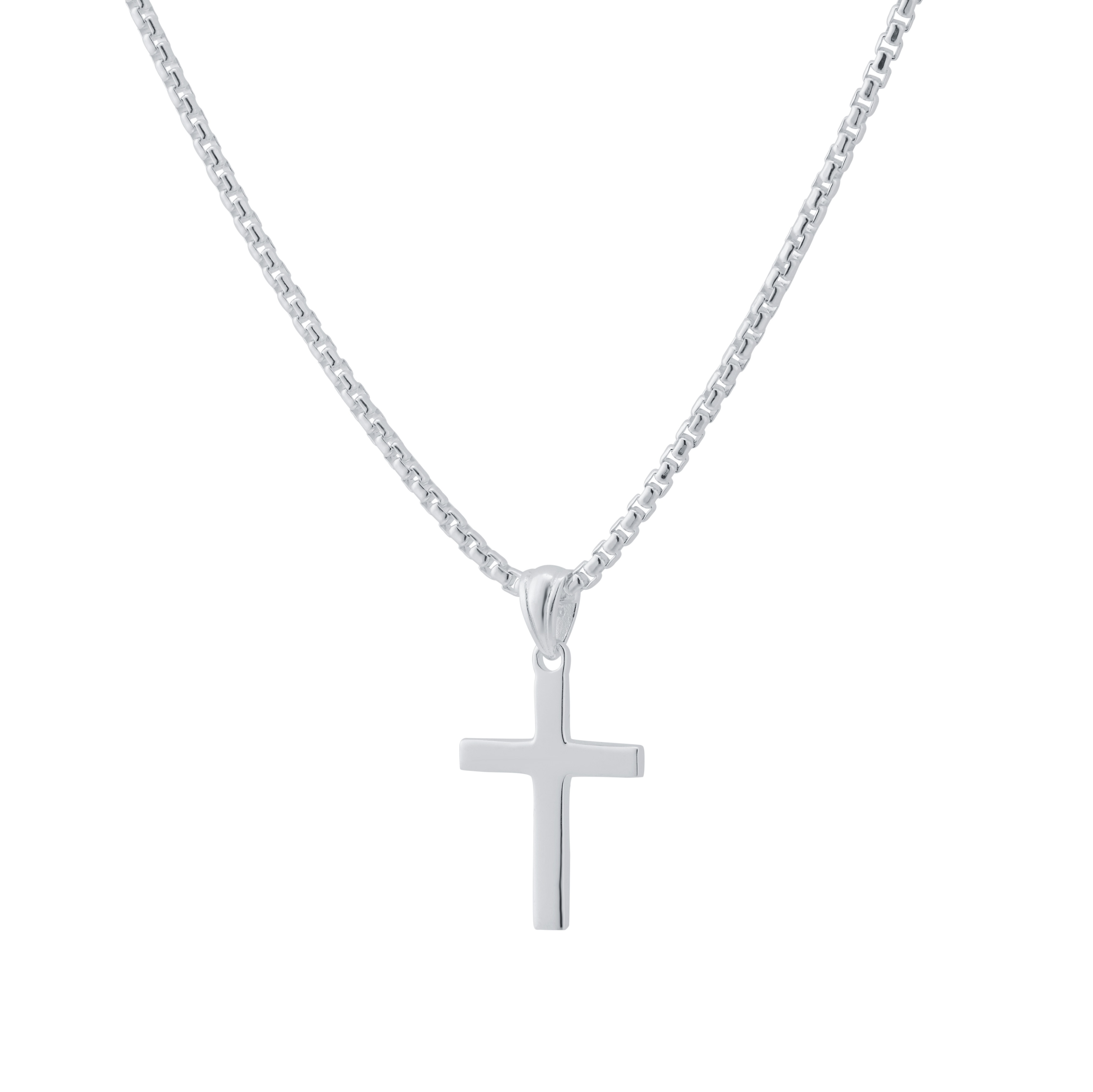 Goldsmiths Sterling Silver Mens Cross Pendant