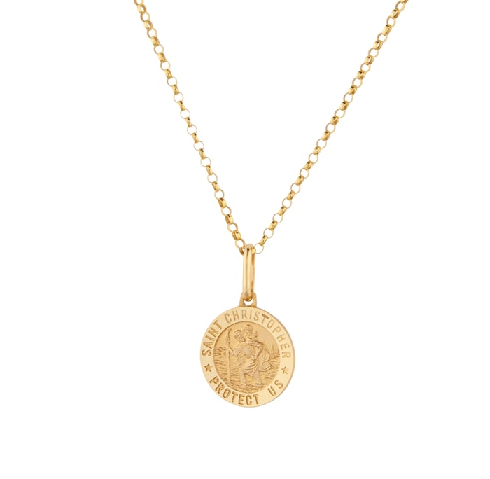 Goldsmiths 9ct Yellow Gold Double Sided St Christopher Pendant