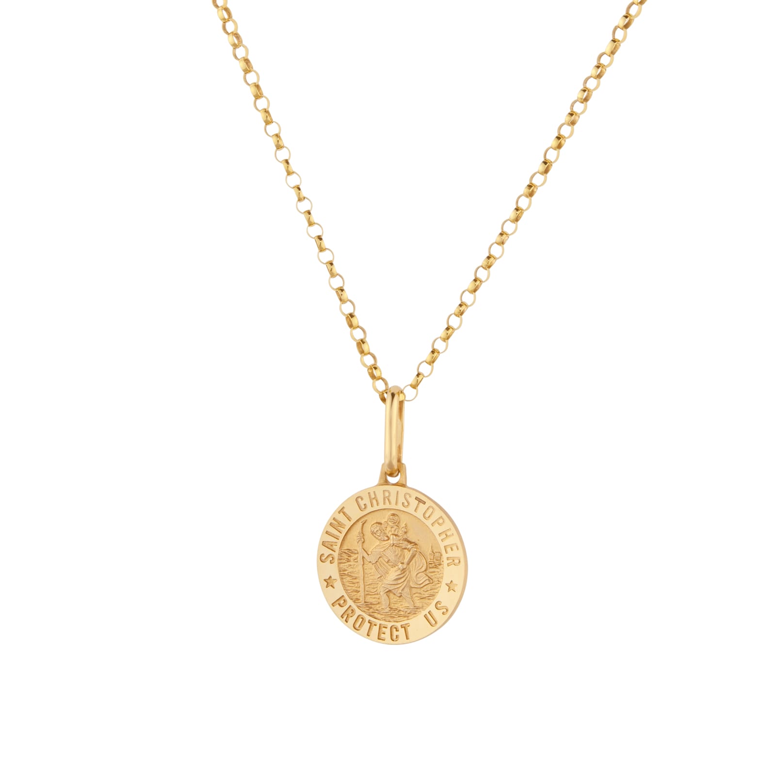 Goldsmiths 9ct Yellow Gold Double Sided St Christopher Pendant