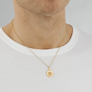 Goldsmiths 9ct Yellow Gold Double Sided St Christopher Pendant
