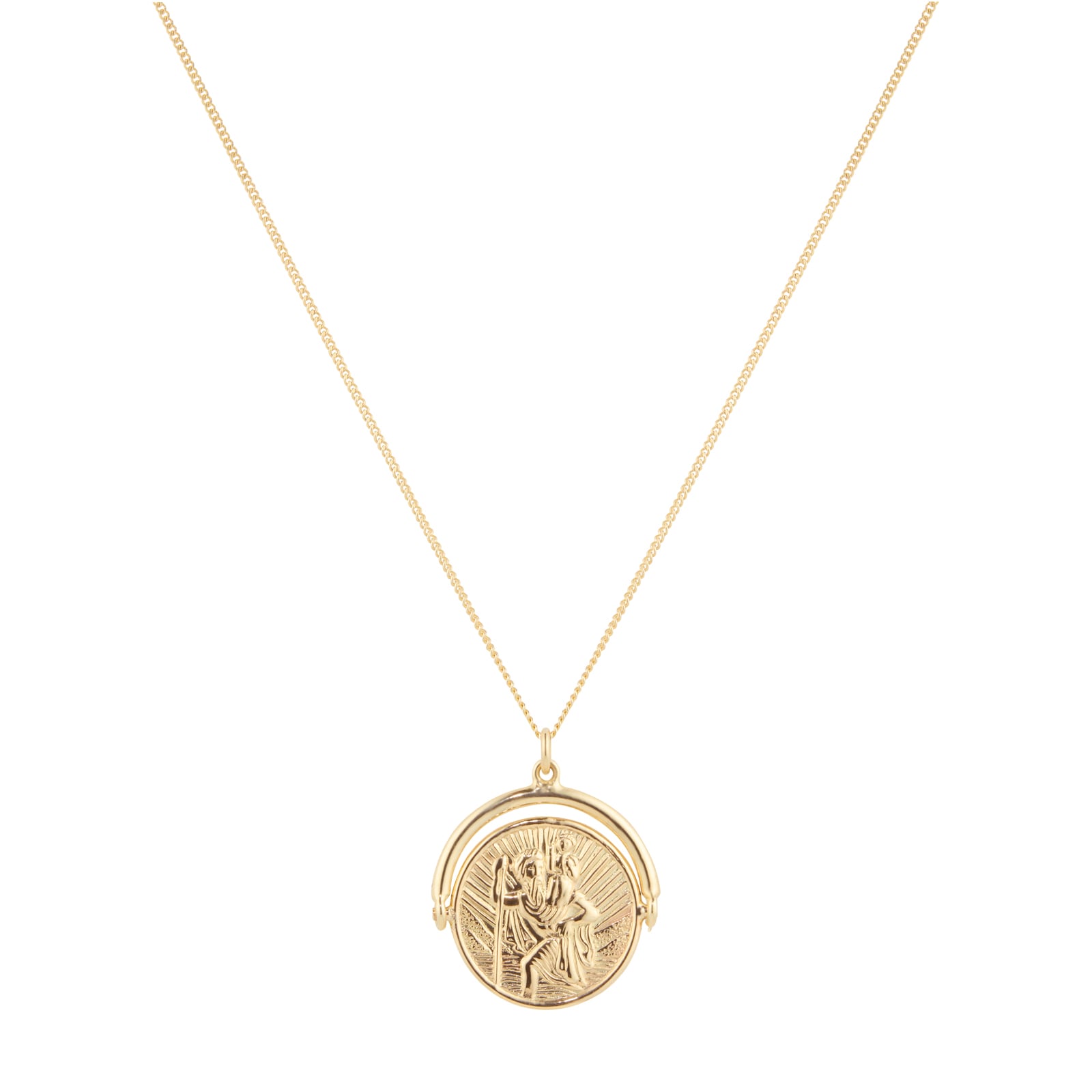 9ct Yellow Gold St. Christopher Spinner Pendant