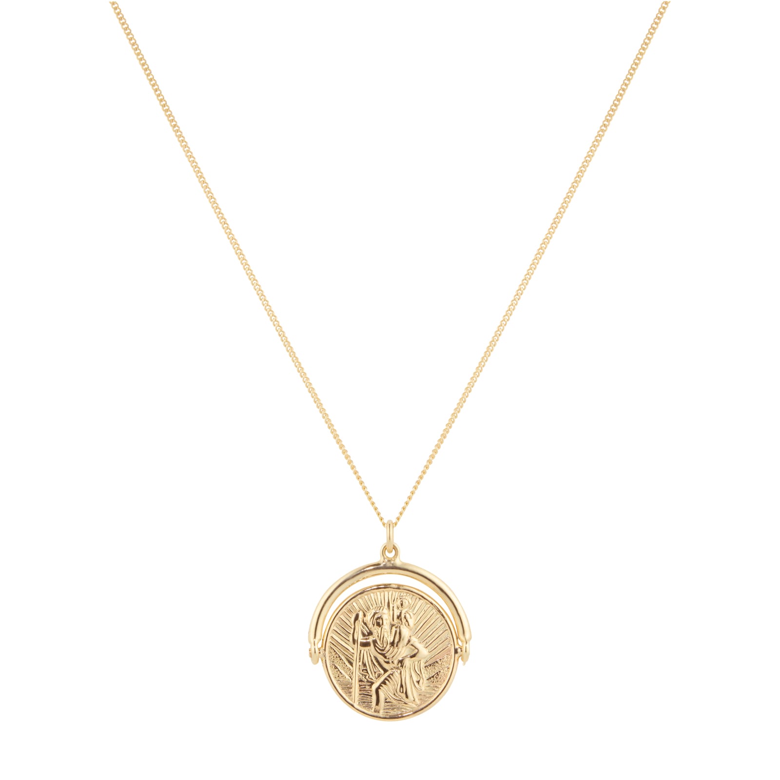 Goldsmiths 9ct Yellow Gold St. Christopher Spinner Pendant GCHR3GSAJ18 ...