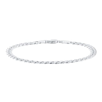 Goldsmiths Sterling Silver 5mm Mens Curb Chain Bracelet