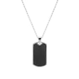Goldsmiths Sterling Silver Black Ruthenium Plated Dog Tag Necklace