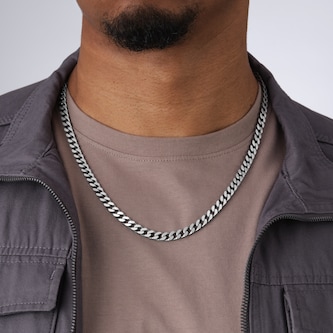 Goldsmiths Sterling Silver Antique Plated Curb Chain Goldsmiths Sterling Silver Antique Plated Curb Chain