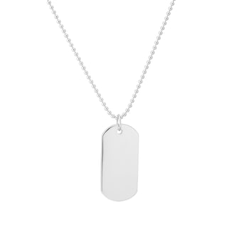 Goldsmiths Sterling Silver Double Dog Tag Beaded Chain Necklace