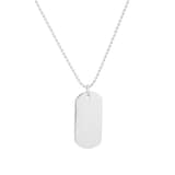Goldsmiths Sterling Silver Double Dog Tag Beaded Chain Necklace