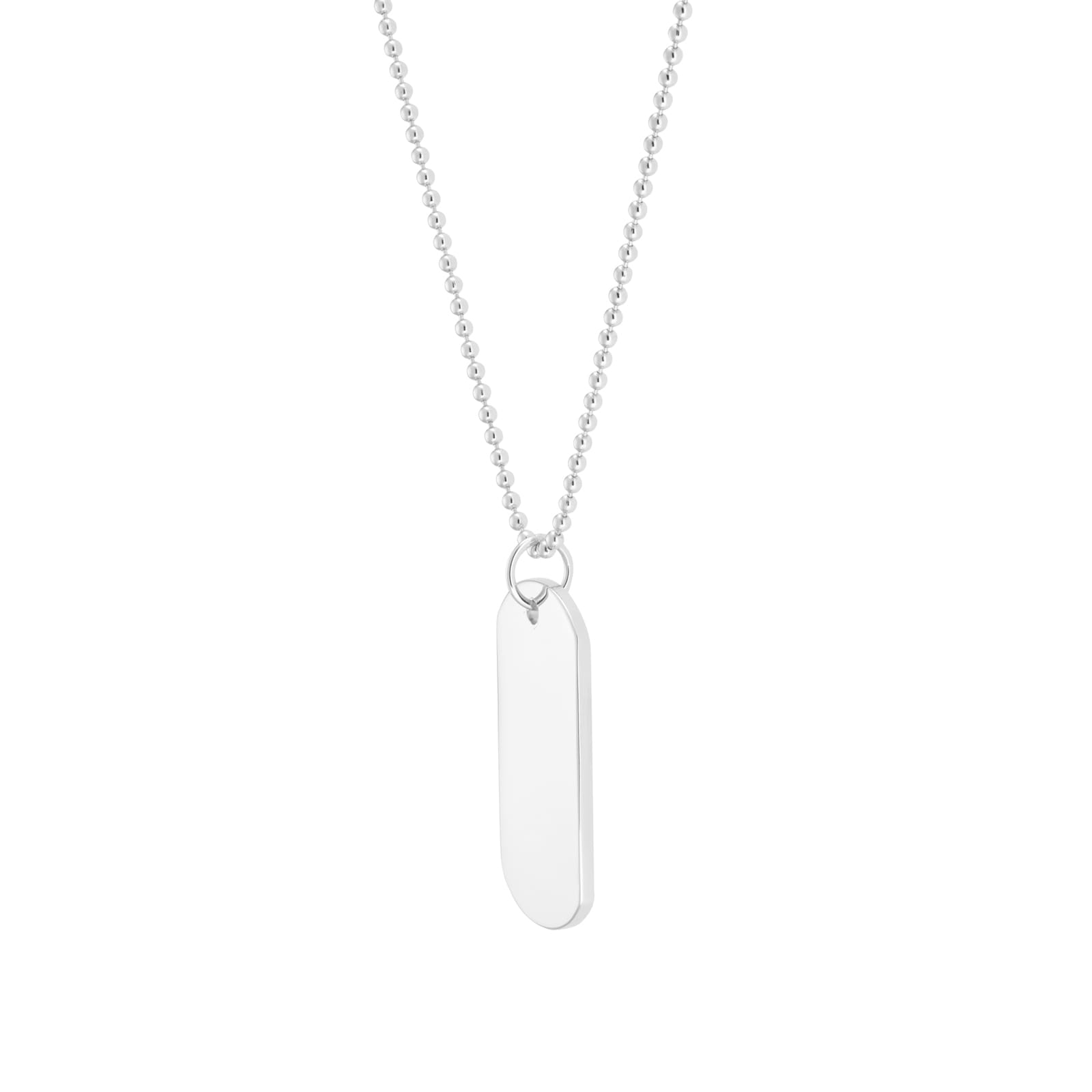Goldsmiths Sterling Silver Double Dog Tag Beaded Chain Necklace