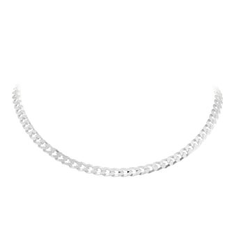 Goldsmiths Sterling Silver 5mm Flat Square Link Curb Chain Necklace Goldsmiths Sterling Silver 5mm Flat Square Link Curb Chain Necklace