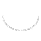 Goldsmiths Sterling Silver 5mm Flat Square Link Curb Chain Necklace
