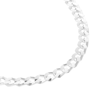 Goldsmiths Sterling Silver 5mm Flat Square Link Curb Chain Necklace Goldsmiths Sterling Silver 5mm Flat Square Link Curb Chain Necklace