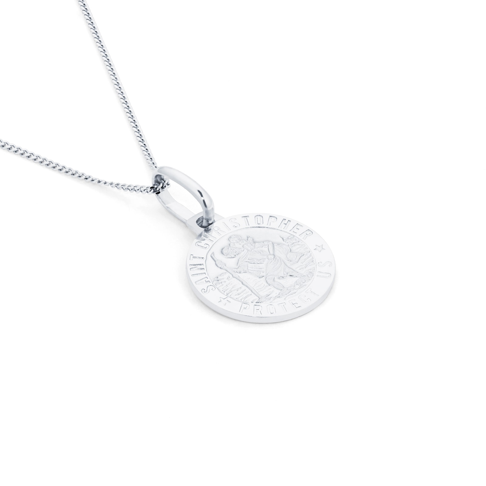 Goldsmiths 9ct White Gold St Christopher Pendant